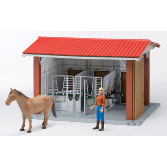 Ecurie-Bworld-avec-figurine-et-cheval