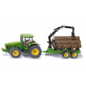 Tracteur John Deere 8430 avec remorque forestière