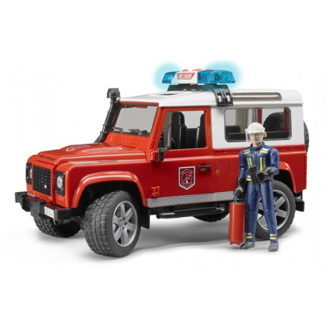 Land Rover Defender service incendie avec pompier