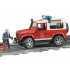 Land Rover Defender service incendie avec pompier