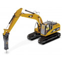 Pelle hydraulique Caterpillar 320D avec marteau - Diecast Masters