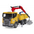 Camion de chantier Scania Super 560R avec grue et 2 palettes - Bruder 03551