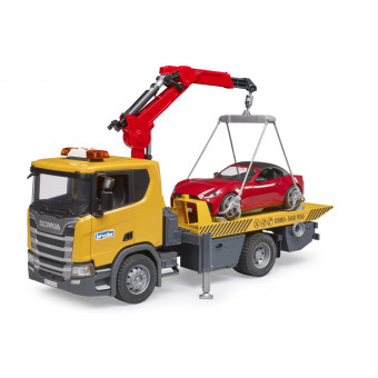 Camion dépanneuse Scania Super 560R avec voiture Roadster - Bruder 03552