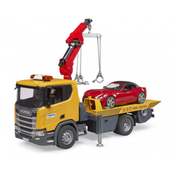 Camion dépanneuse Scania Super 560R avec voiture Roadster - Bruder 03552