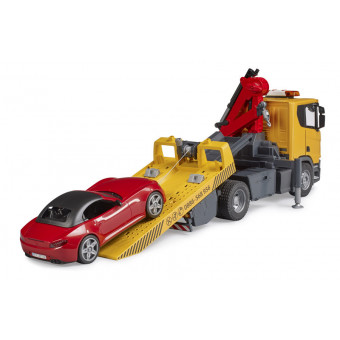 Camion dépanneuse Scania Super 560R avec voiture Roadster - Bruder 03552