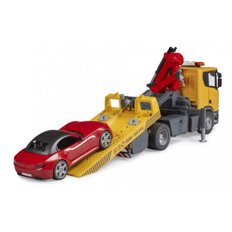 Camion dépanneuse Scania Super 560R avec voiture Roadster - Bruder 03552