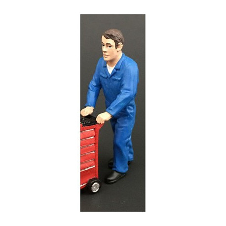 Figurine homme poussant (bleu)