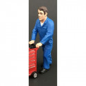 Figurine homme poussant (bleu)