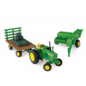 Set John Deere 4020 + presse + chariot - ERTL 46667