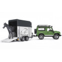 Land Rover Defender avec Van et cheval - Bruder 02592