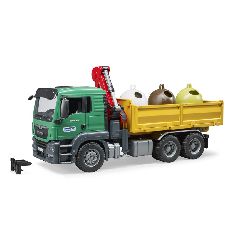 Camion man avec conteneurs de recyclage - bruder 03753 BRU03753