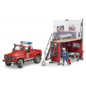 Caserne de pompiers avec land Rover - Bruder 62701