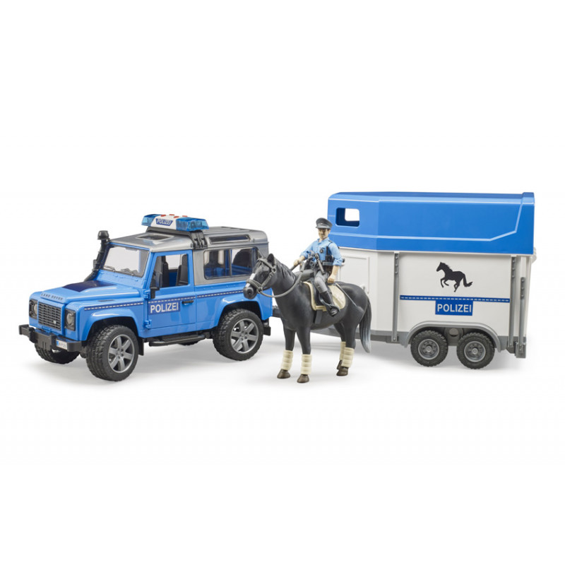 Bruder - land rover defender de pompier avec personnage