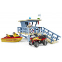 Poste de secours bworld avec quad et scooter des mers - Bruder - 62780