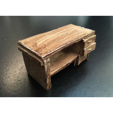 Etabli / bureau en bois 1/32 - AT-Collections