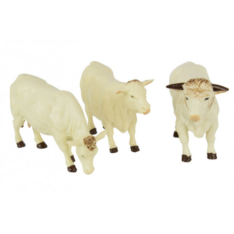 Figurine mini vache blanche charolaise miniature jouet achat pas cher
