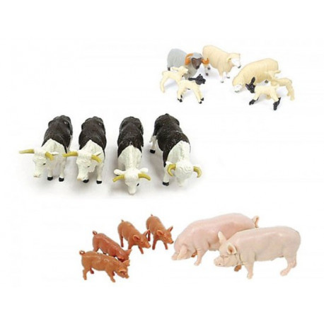 Assortiment de 17 animaux de la ferme