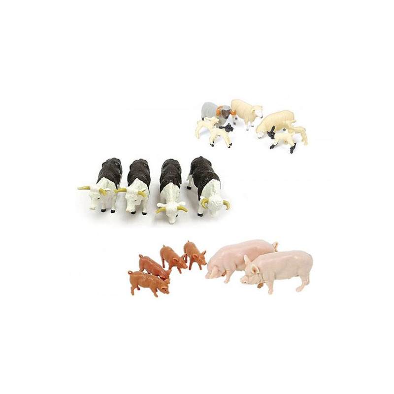 TOEY PLAY 3 en 1 Mini Figurine Animaux de la Ferme, Jouet Animaux d