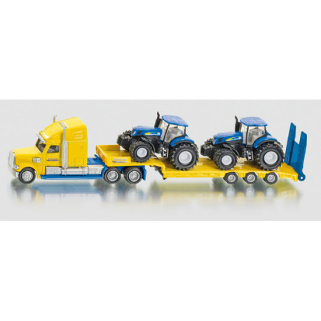 Camion-surbaissé-avec-2-tracteurs-New-Holland