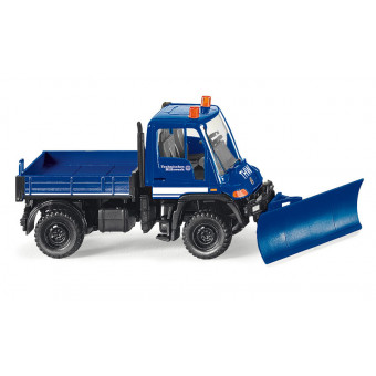 Unimog U 400 THW avec lame à neige 1/87 - Wiking 069322