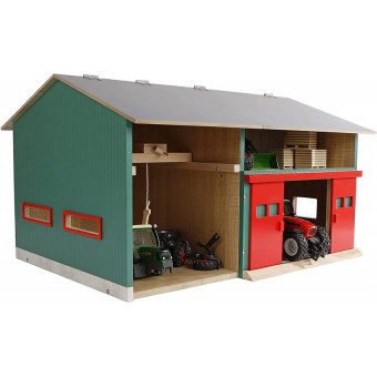 Kids Globe Hangar de ferme pour tracteurs jouet Petit 1:32 Bois 610192 -  Peluche - Achat & prix