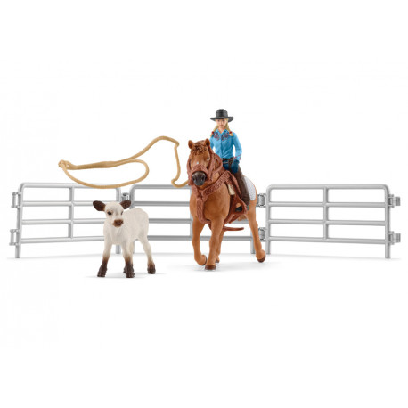 Team Roping avec cowgirl - Schleich 42577