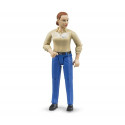 Figurine femme rousse avec pantalon bleu - Bruder 60408