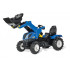 Tracteur à pédales New Holland T7 avec chargeur et pneus souples - Rollytoys 611270