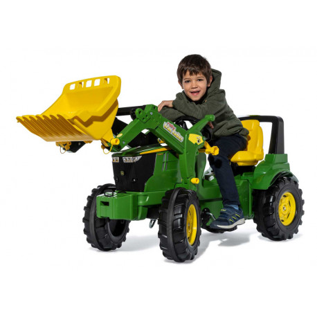 Tracteur à pédales RollyFarmTrac Premium John Deere 7310R avec chargeur - Rollytoys 730032