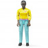 Figurine femme noire avec pantalon turquoise - Bruder 60404