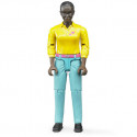 Figurine femme noire avec pantalon turquoise - Bruder 60404