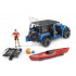 Jeep Wrangler Rubicon avec kayak et kayakiste - Bruder 02529