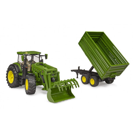 Tracteur John Deere 7R 350 avec chargeur et remorque - Bruder 03155