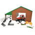 Hangar de ferme avec tracteur Case IH et animaux - Britains 47019