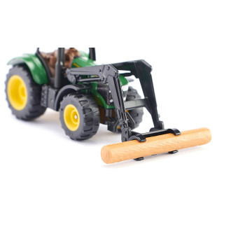 Tracteur John Deere avec pince à bois - Siku