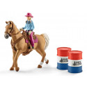 Barrel racing avec une cowgirl - Schleich 41417