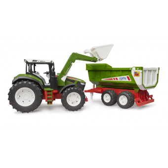 Tracteur Roadmax avec chargeur et remorque - Bruder 03452