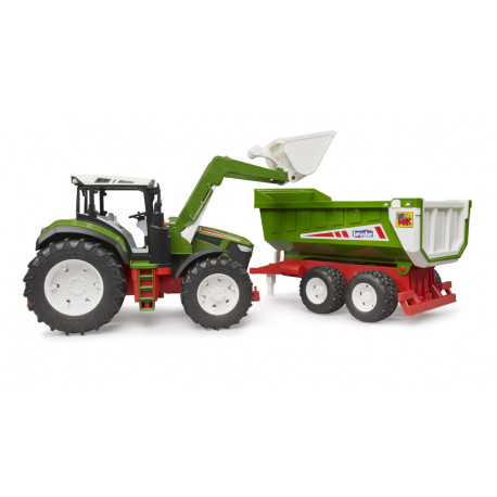 Tracteur Roadmax avec chargeur et remorque - Bruder 03452