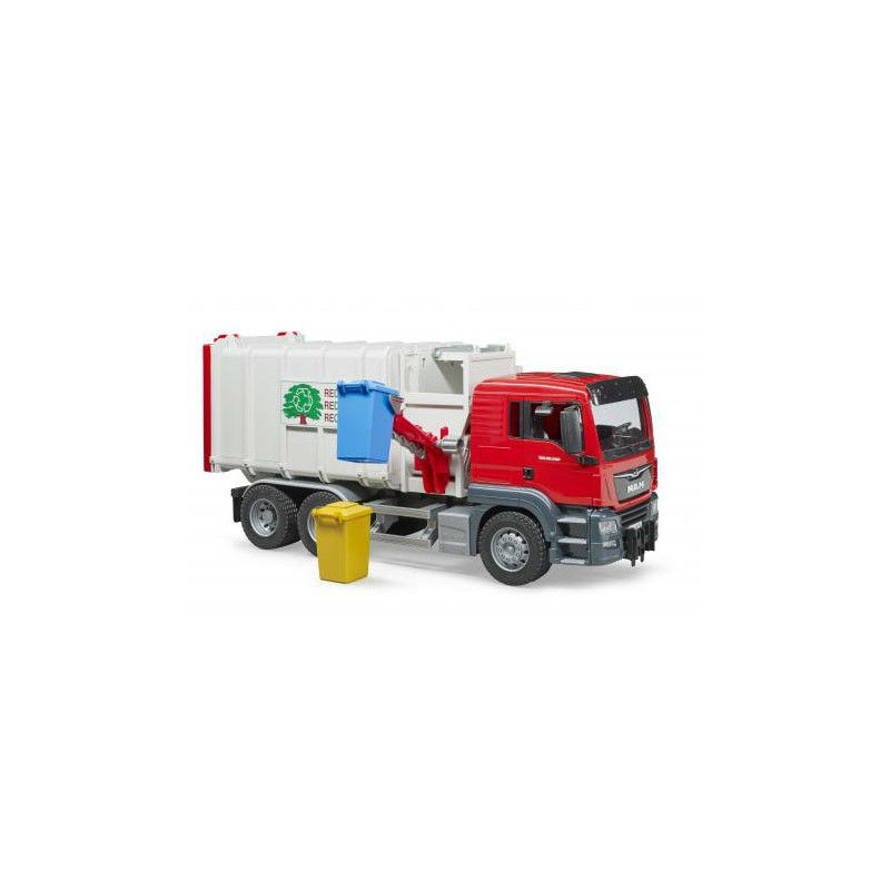 Camion man tgs de transport avec grue, 3 conteneurs a verre et