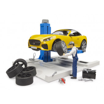 Atelier d’entretien automobile bworld + Roadster - Bruder 62112