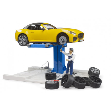 Atelier d’entretien automobile bworld + Roadster - Bruder 62112