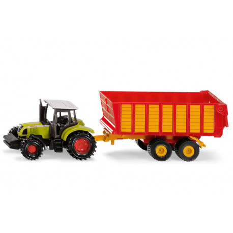 Tracteur Claas avec remorque d'ensilage