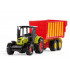 Tracteur Claas avec remorque d'ensilage