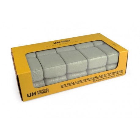 Boîte de 20 balles d'ensilage carrées vertes - Universal Hobbies UH6881