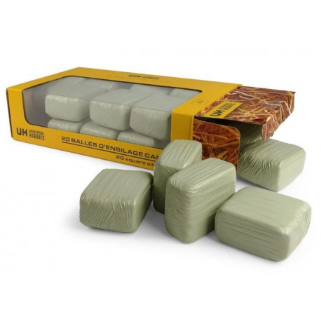 Boîte de 20 balles d'ensilage carrées vertes - Universal Hobbies UH6881 Boîte de 20 balles d'ensilage carrées vertes - Universal Hobbies UH6881