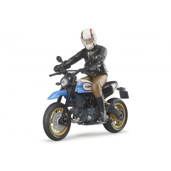 Moto Scrambler Ducati Desert Sled avec motard - Bruder