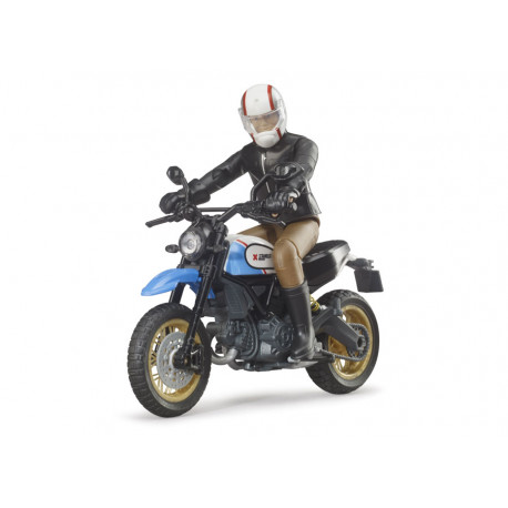 Moto Scrambler Ducati Desert Sled avec motard - Bruder