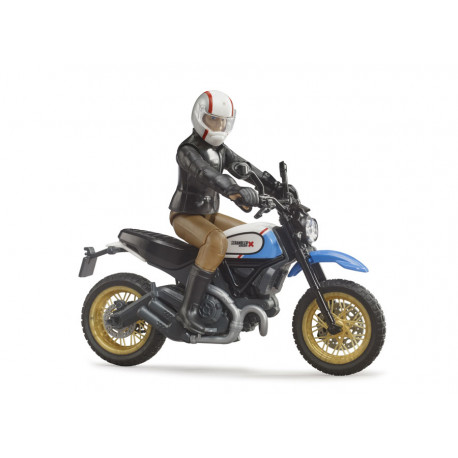 Moto Scrambler Ducati Desert Sled avec motard - Bruder