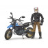 Moto Scrambler Ducati Desert Sled avec motard - Bruder