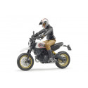 Moto Scrambler Ducati Desert Sled avec motard - Bruder 63051